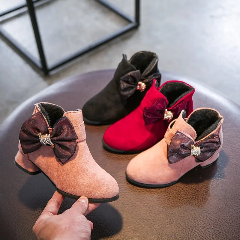 Ботинки для девочек модные удобные ботинки детей Детские ботильоны милая теплая