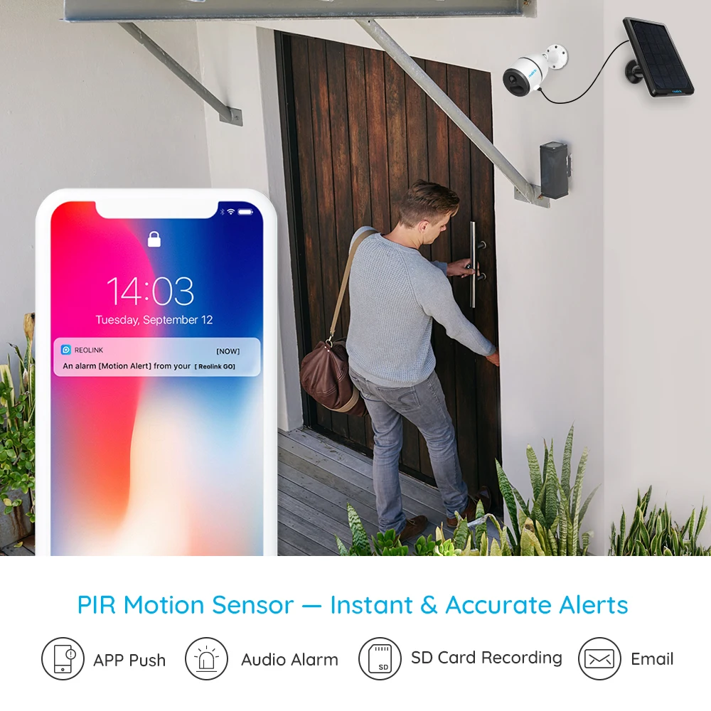 Reolink 4G LTE IP камера GO 1080p погодозащищенная перезаряжаемая батарея работает с SIM