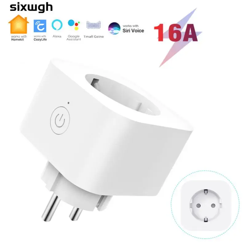 

WiFi EU Plug HomeKit 16A Smart Socket Smart Home Cozylife APP Wireless Socket Voice Control Works with Alexa Google Home Siri