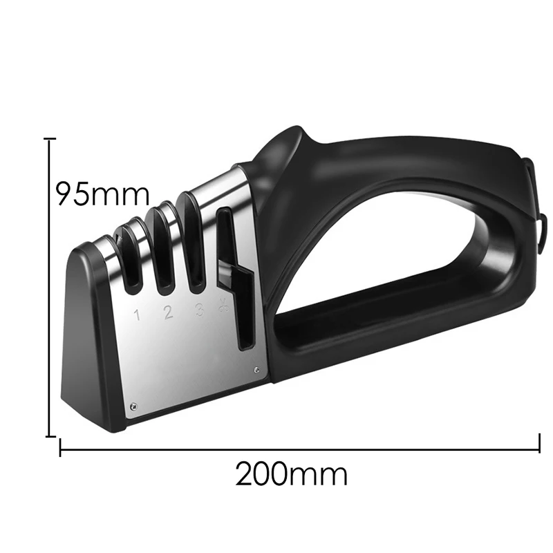 

Knife Sharpener 4 in 1 Diamond Coated&Fine Rod Knife Shears and Scissors Sharpening stone System Stainless Steel Blades &3