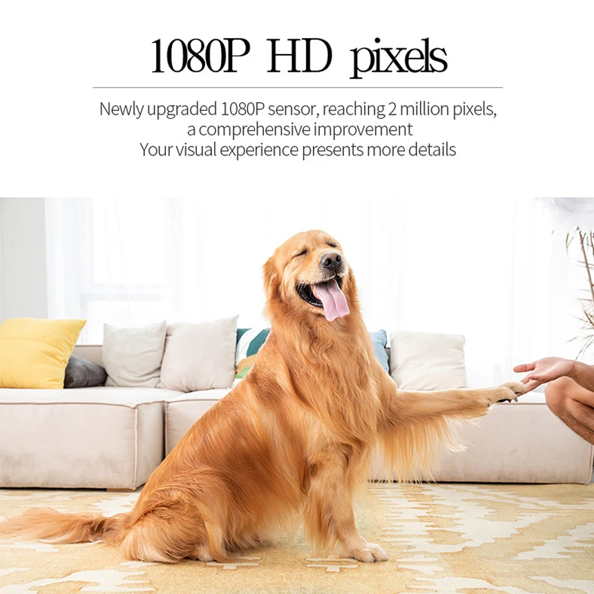 Hebeiros HD 1080P Аккумуляторная Wi-Fi камера с датчиком движения аудио CCTV безопасности