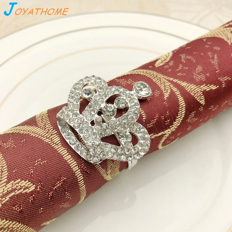 Joyathome 10 шт./лот корона золотая и серебряная ромбовидная Салфетка кольцо для