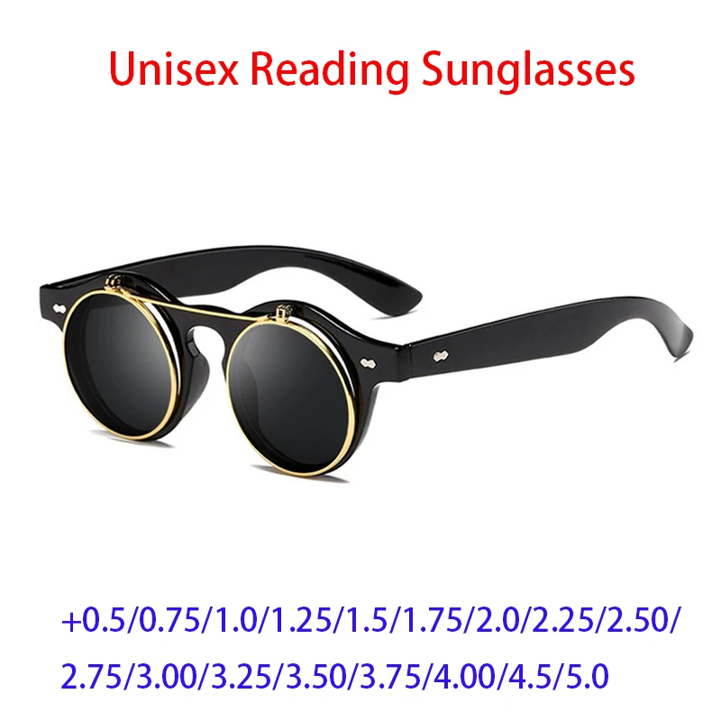 

Cubojue Reading Sunglasses Male Women +1.00 1.25 1.75 2.25 2.75 Double Lens Round Reading Glasses Men Ladies UV400