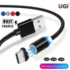 Магнитный кабель UGI, Micro USB, USB Type-C, 360 А, для быстрой зарядки, для IOS, кабель для зарядки, , для Samsung, Xiaomi