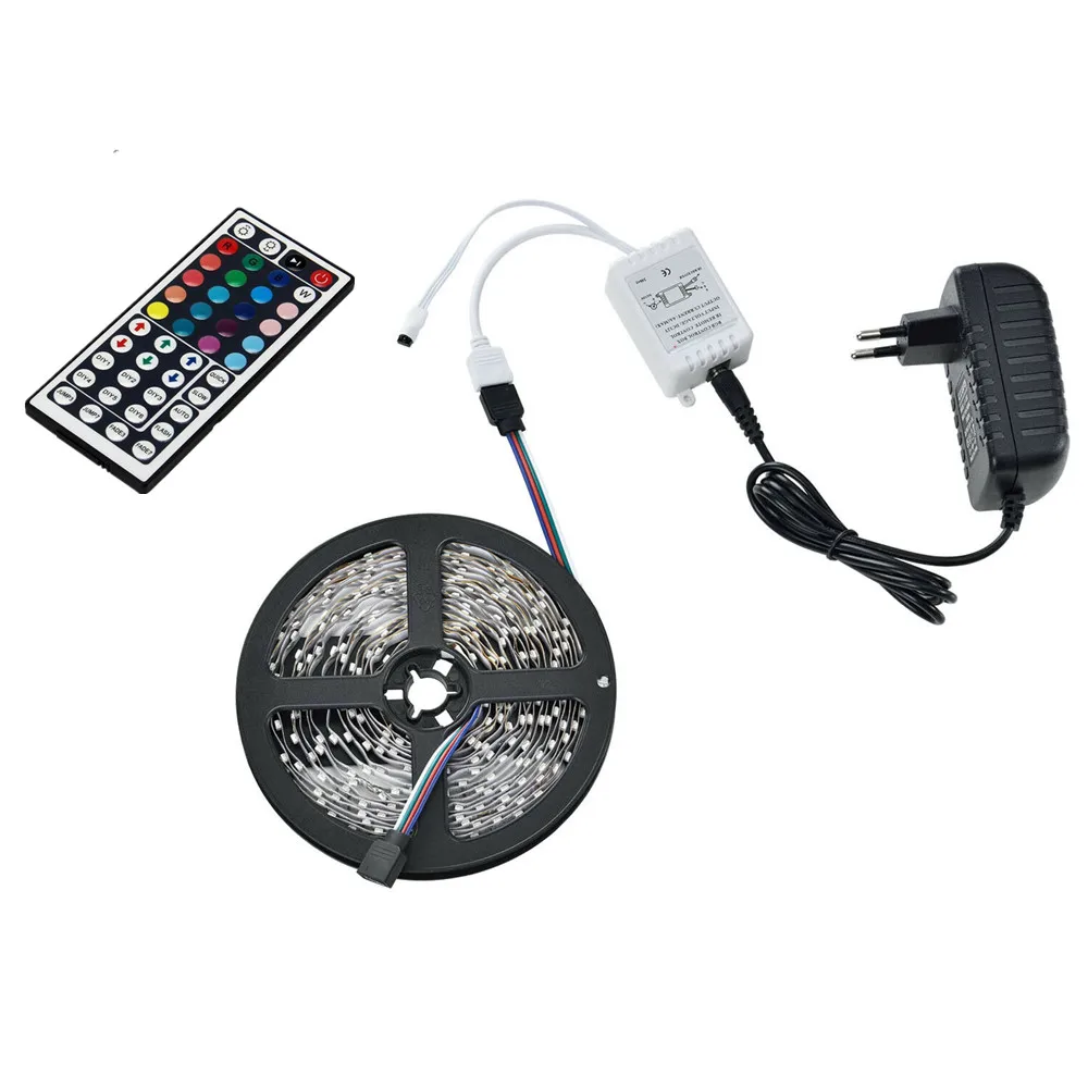 5M 3528 SMD Светодиодные ленты светильник RGB гибкая светодиодная лента световой DC 12V +
