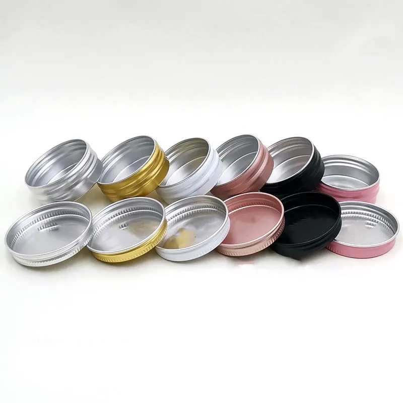 

15G White Pink Black Gold Silver Aluminum Jar Cosmetic Cream Lip Gloss Tubes Lip Balm Beauty Containers Screw Lid Craft Cans Box