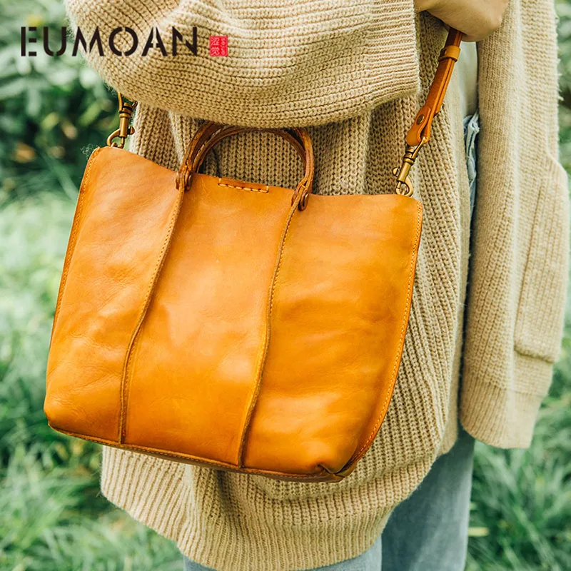 EUMOAN Ретро стиль ручная работа Воловья кожа на одно плечо косой крест сумка в духе