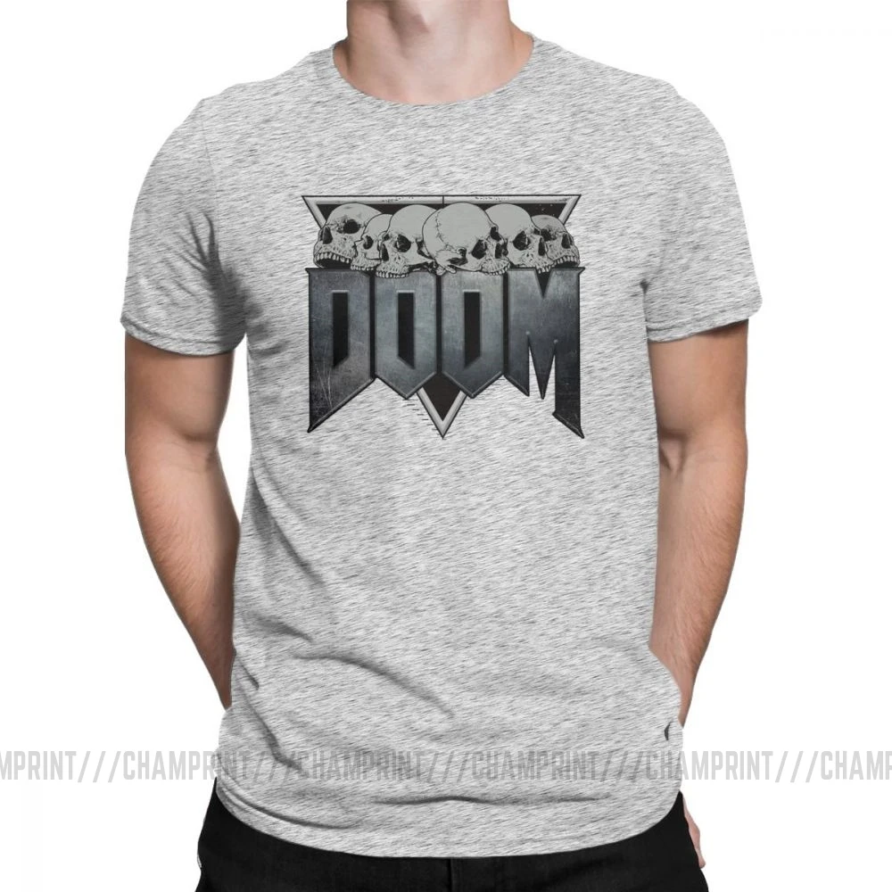 Мужская футболка Doom Eternal, хлопок, футболка, короткий рукав, игра, Конан, варвар, Тулса, змеиный культ, футболка, одежда с принтом - Цвет: Серый
