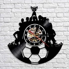 Настенные часы с виниловой пластиной для футбольной команды, настенный светильник для футбольной команды, чемпиона, настроения, настенные Подвесные часы Триумф, сувенир