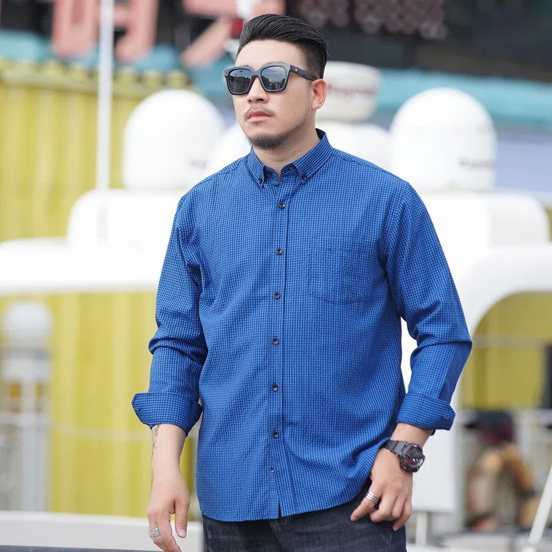 

[Plus Size Men Shirts] 6XL 7XL 8XL 9XL 10XL Casual Long Sleeve Business Kemeja Lelaki Large