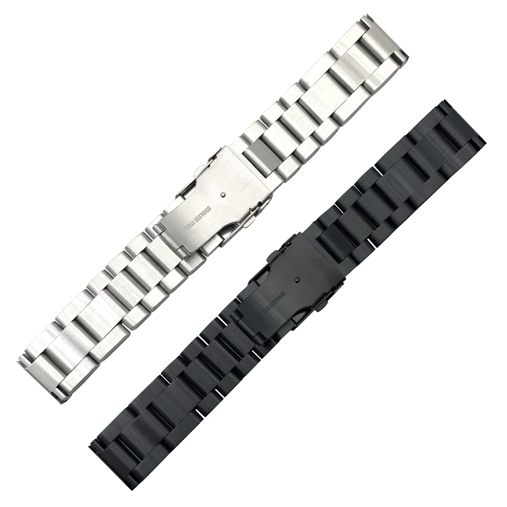 Solid Thickening 5.5mm 316L Stainless Steel Watchbands Silver 22mm 24mm 26mm Metal Watch Band Strap Wrist Watches Bracelet
