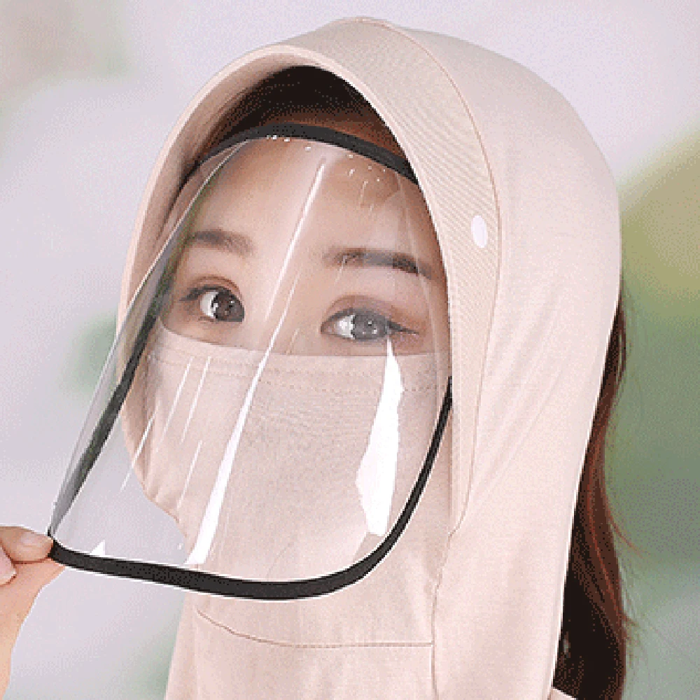 

Women Girl Cap with Face Shield Dust Proof Droplet Prevention Full Mask Parent-child Outdoor Sun Hat Protection Cap