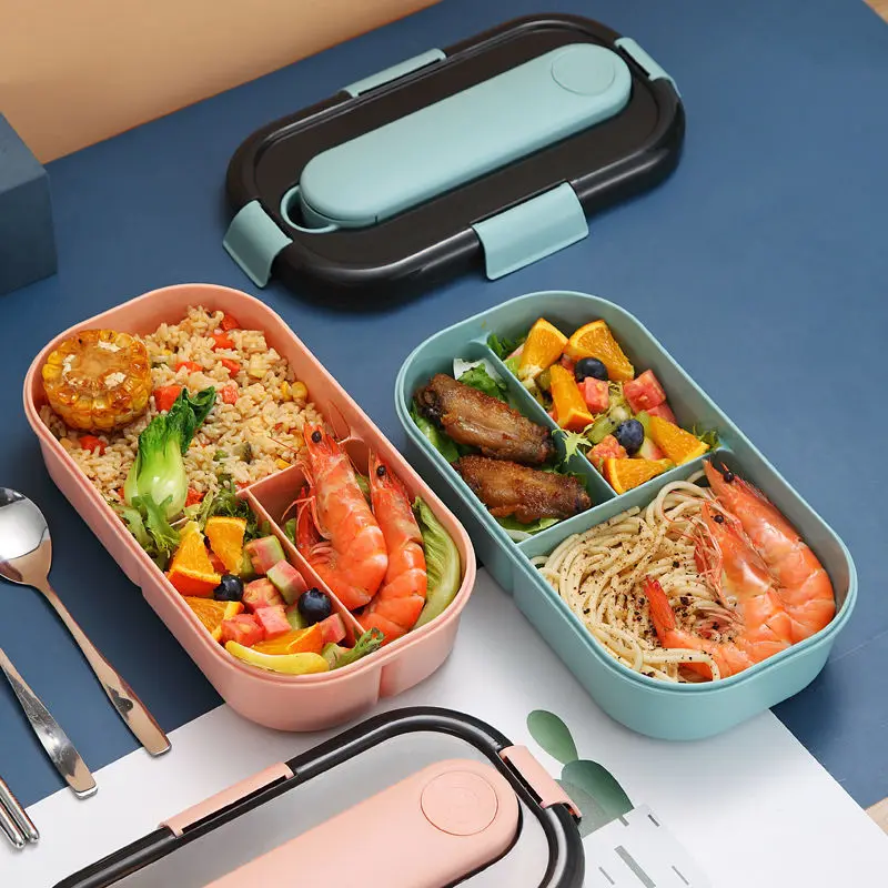

Lunch Box School Kids Office Microwave Food Container Leak Proof Square Outdoor Picnic Bento Box Fruit Salad Preservation Box