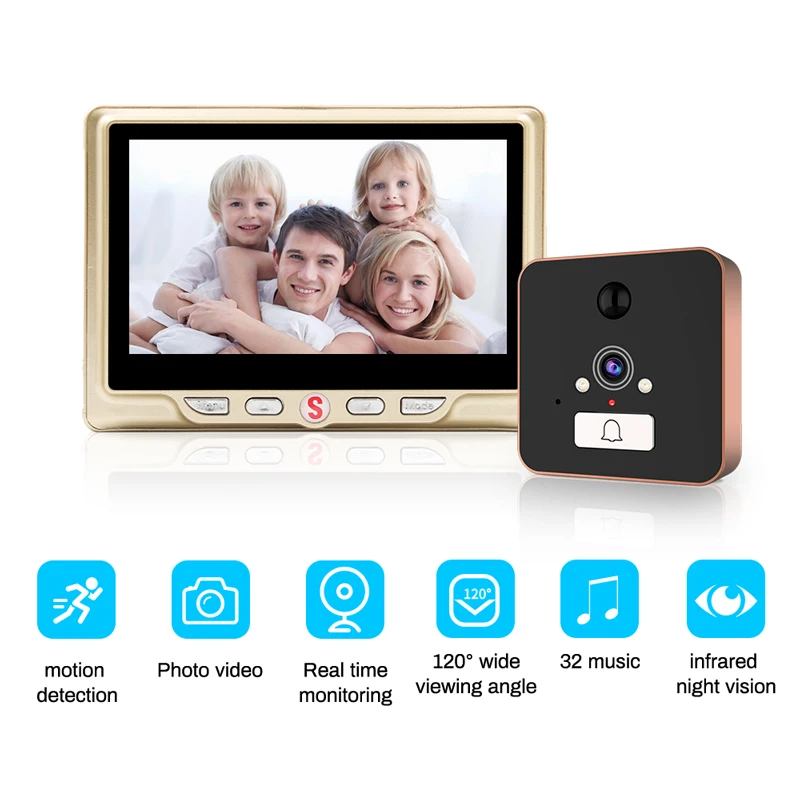 Цифровой видеоглазок дверной глазок с дверным звонком видео для фото и домашний