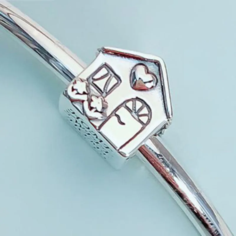 

100% 925 Sterling Silver Bead New Fashion Sweet Home Beads Fit Pandora Women Bracelet & Necklace Diy Jewelry