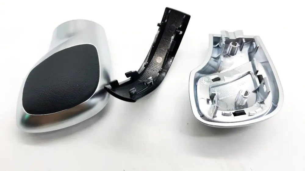 Хромированная матовая с кожаной ручкой переключения передач боковая крышка DSG