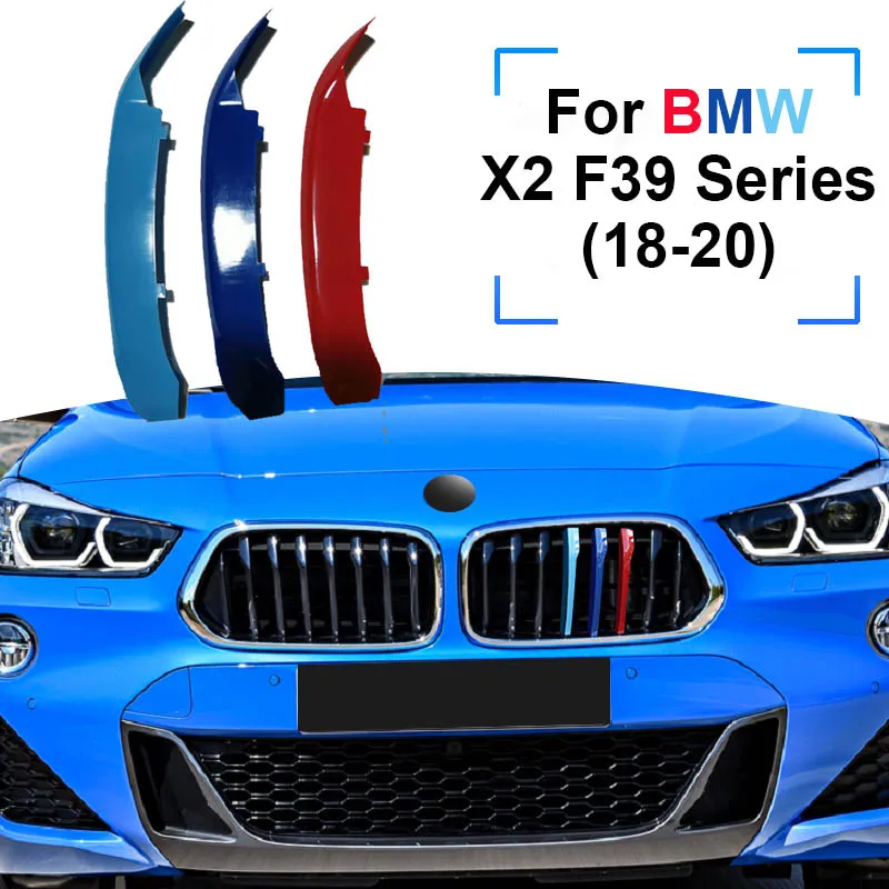 ZEMAR 3 шт. ABS для BMW X2 F39 серии 2018 2019 2020 2021 автомобильные гонки решетка полоса отделка