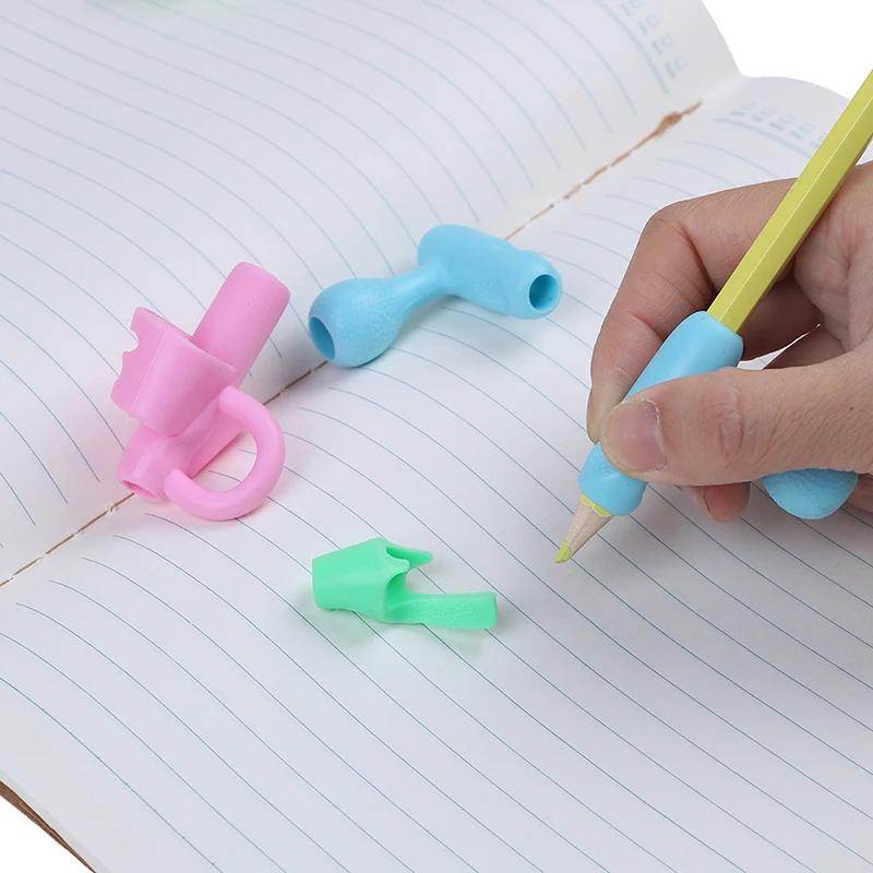 

3Pcs Silicone Baby Learning Writing Tool Writing Pen Writing Correction Device Children Stationery Gift