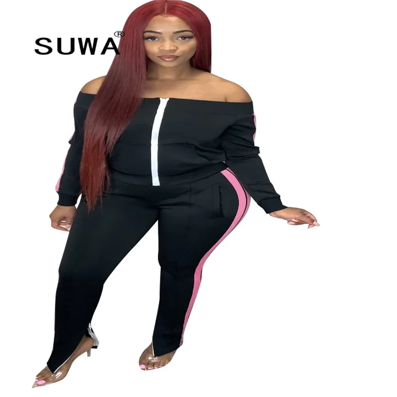 

Женский спортивный комплект из двух предметов, облегающий Топ с длинным рукавом и штаны, повседневная одежда для тренировок и активного отд...