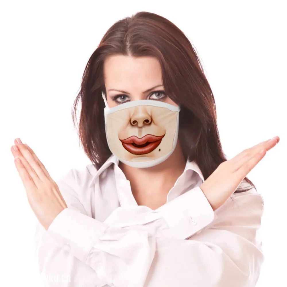 Face Mouth Muffle Mask Creative Unisex Woman Fun Anime Funny Expression Emotional Anti-Dust Warm Face Mask K919