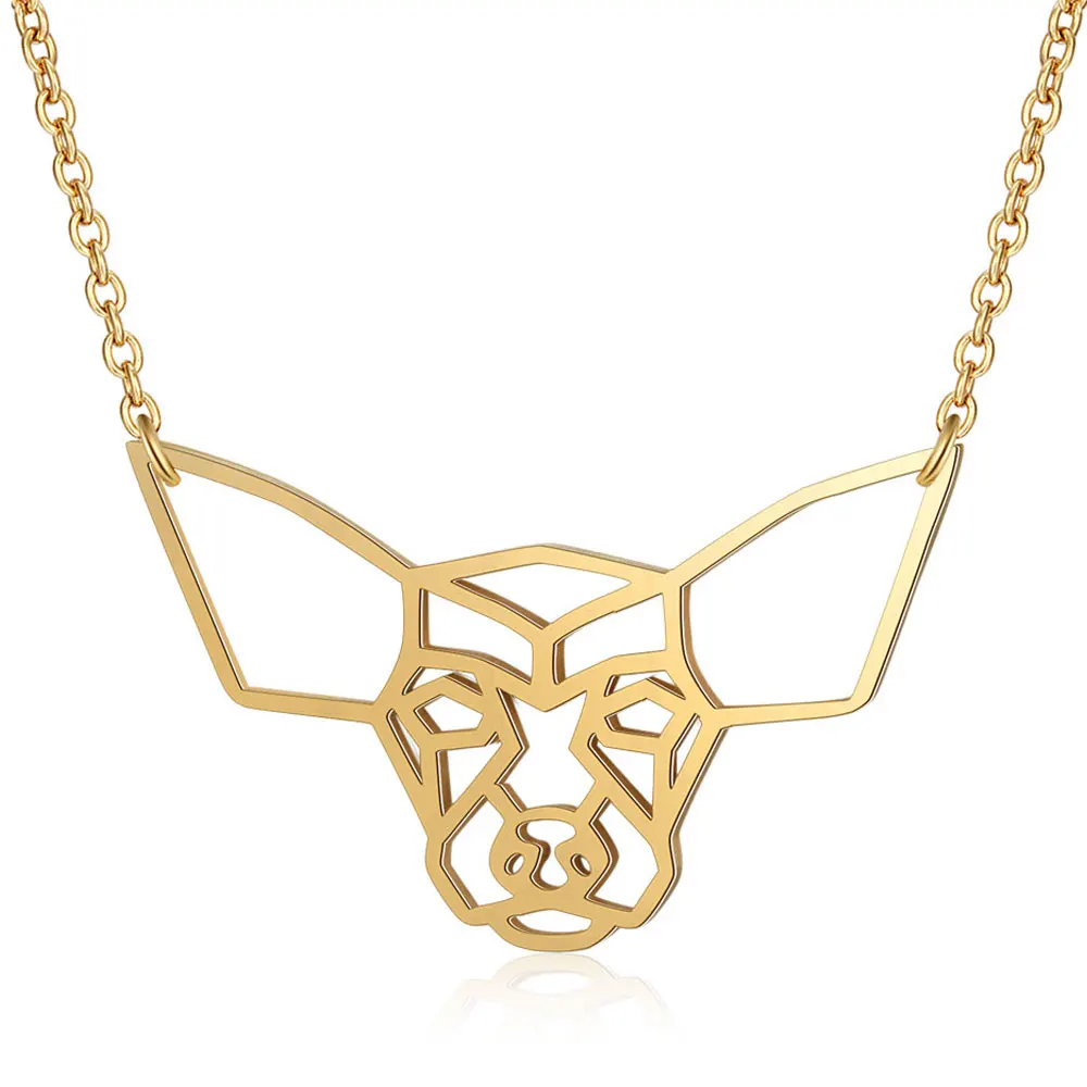 Fnixtar Never Tarnish Stainless Steel Chihuahua Dog Pendant Charms Necklace for Women Fashion Animal Jewelry Best Gift | Украшения и