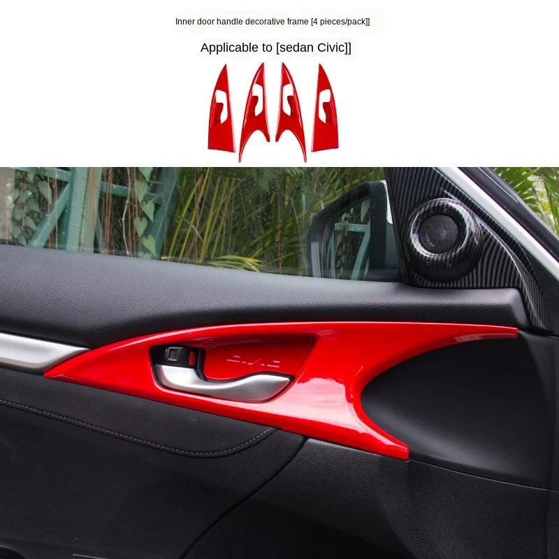 

Car Door Handle Inner Door Handle Bowl Frame Stickers decoration modification For 10th 2016 2017 2018 2019 2020 2021