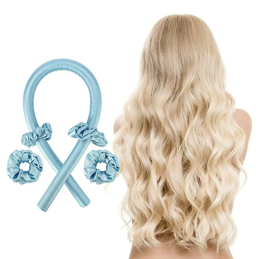 

4in1 Heatless Curling Rod Curls Silk Ribbon Hair Rollers Sleeping Soft Headband Wave
