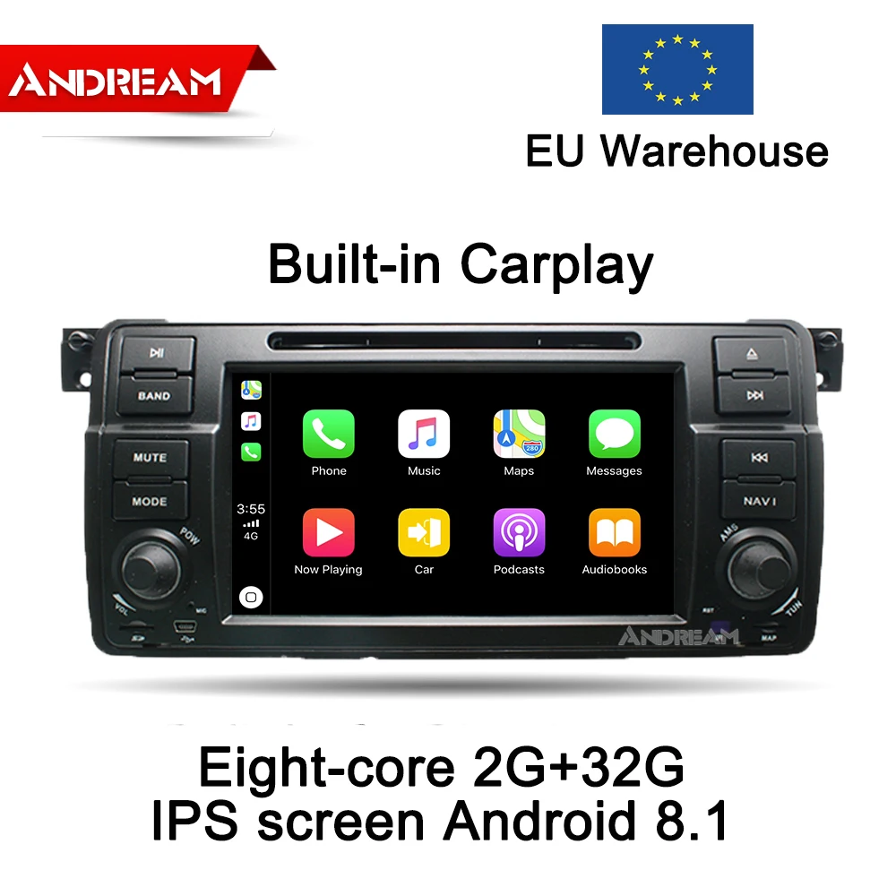 7 &quotips экран Bulit in Carplay Восьмиядерный 2G + 32G Автомобильный dvd плеер стерео Android 8 1