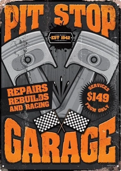 

2020 Pit Stop Garage Tin Sign 20cmx30cm(7.30cm*11.30cm)