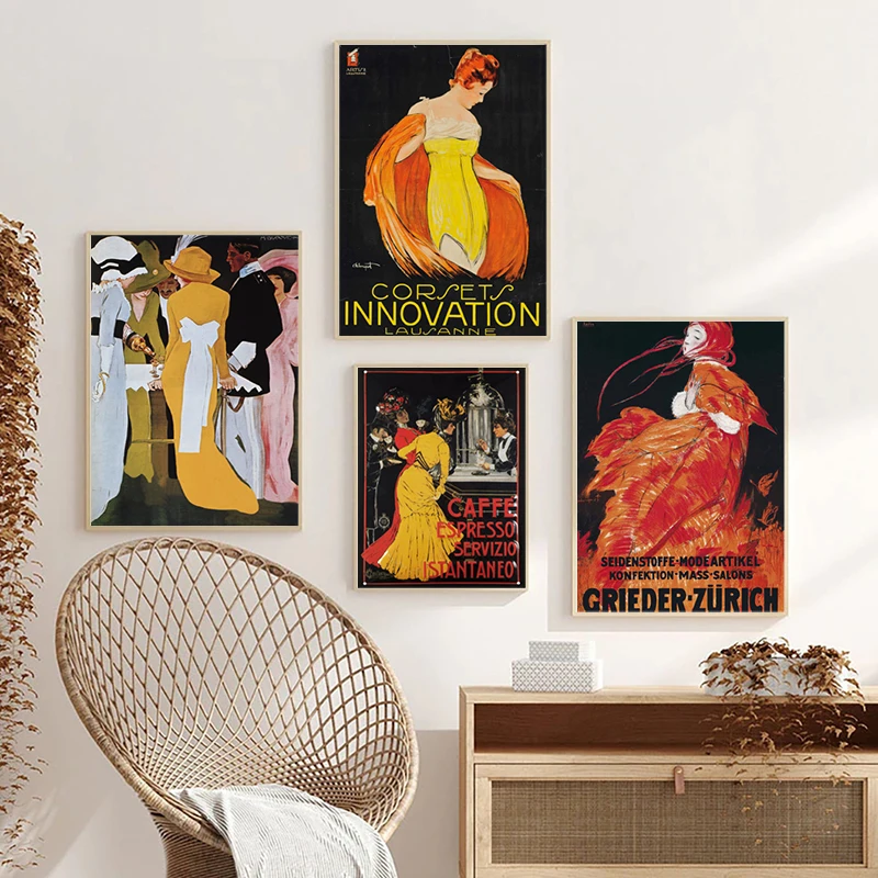 Плакаты во французском стиле женские художественные винтажные принты галерея