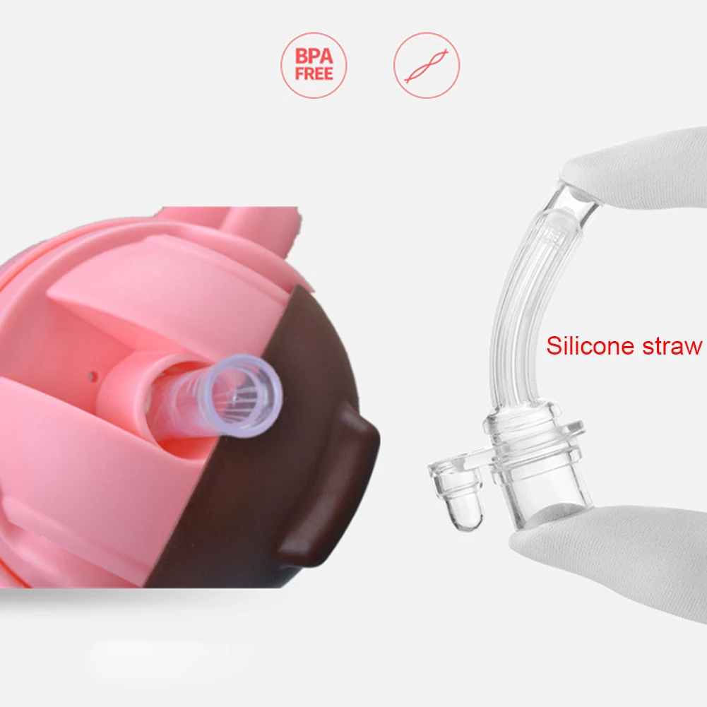 

300ml Feeding Bottle Non Toxic Milk Training Cups Water PP Wide Mouth Straw With Handles Suction Leakproof Portable Babies