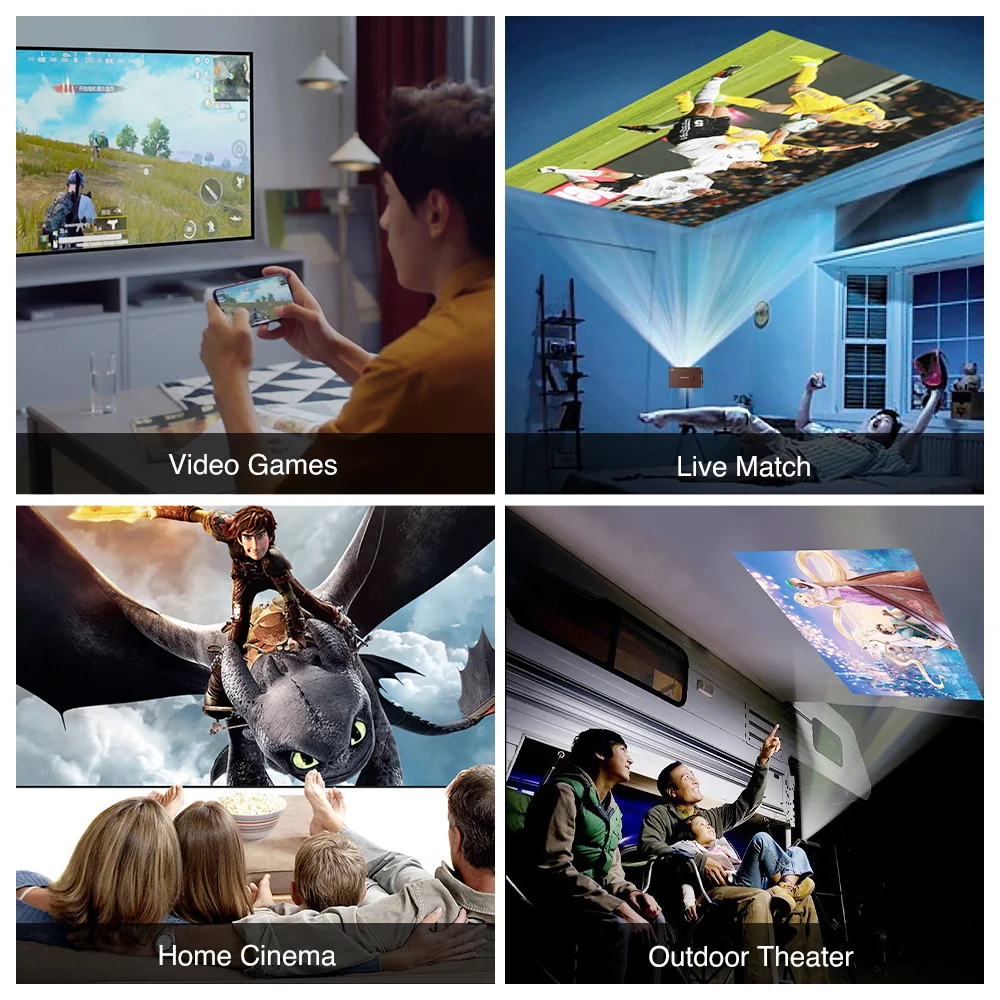 Мини карманный фильм Беспроводной Wi Fi Hd 3D домашний кинотеатр Dlp проектор 8400mAh