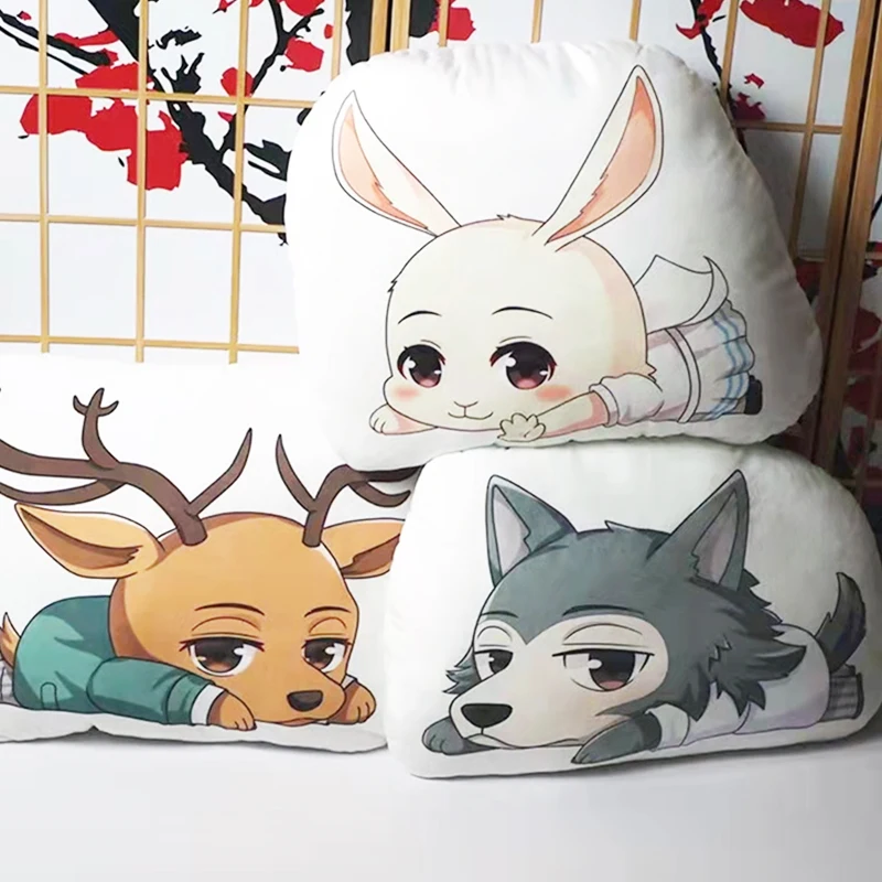 

Anime BEAST COMPLEX Cute Pillows Cartoon Women Child Kawaii Props Louis Haru Double Sided Cosplay Bolster