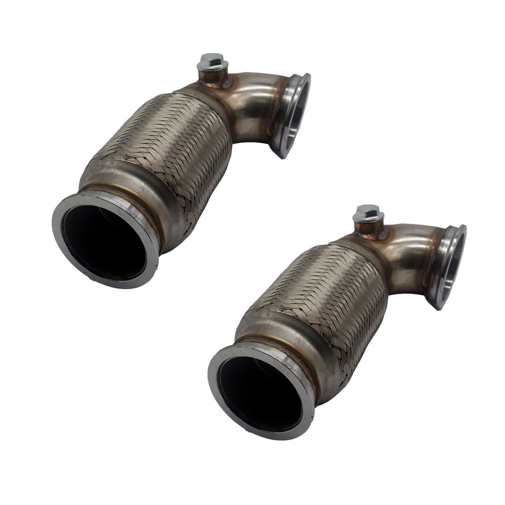2 5 &quotдюймовый v диапазон Downpipe низкопрофильный 90 градусов W/Flex Bellow нержавеющий