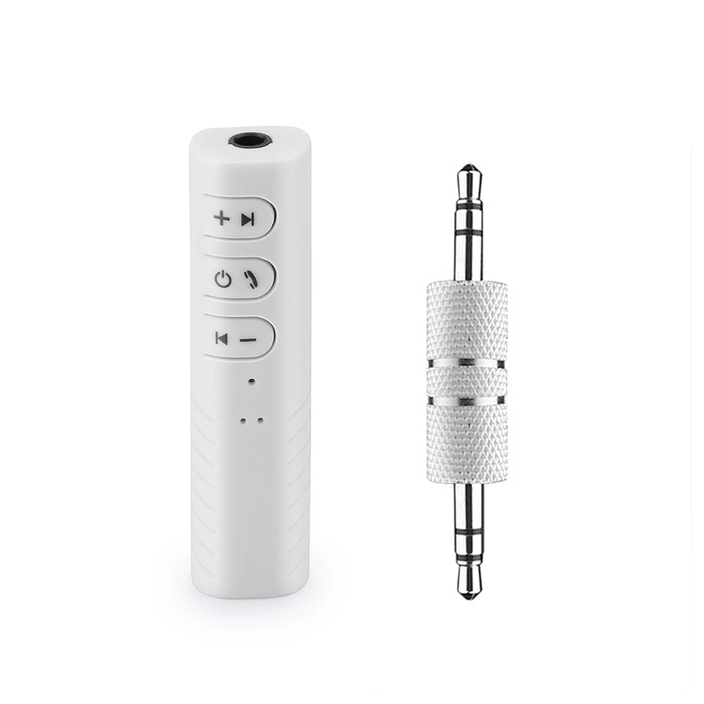 White Автомобильный Bluetooth приемник Bluetooth наушники Aux Bluetooth громкой связи Вызов Bluetooth музыкальный аудио приемник передатчик Авто адаптер - Название цвета: White