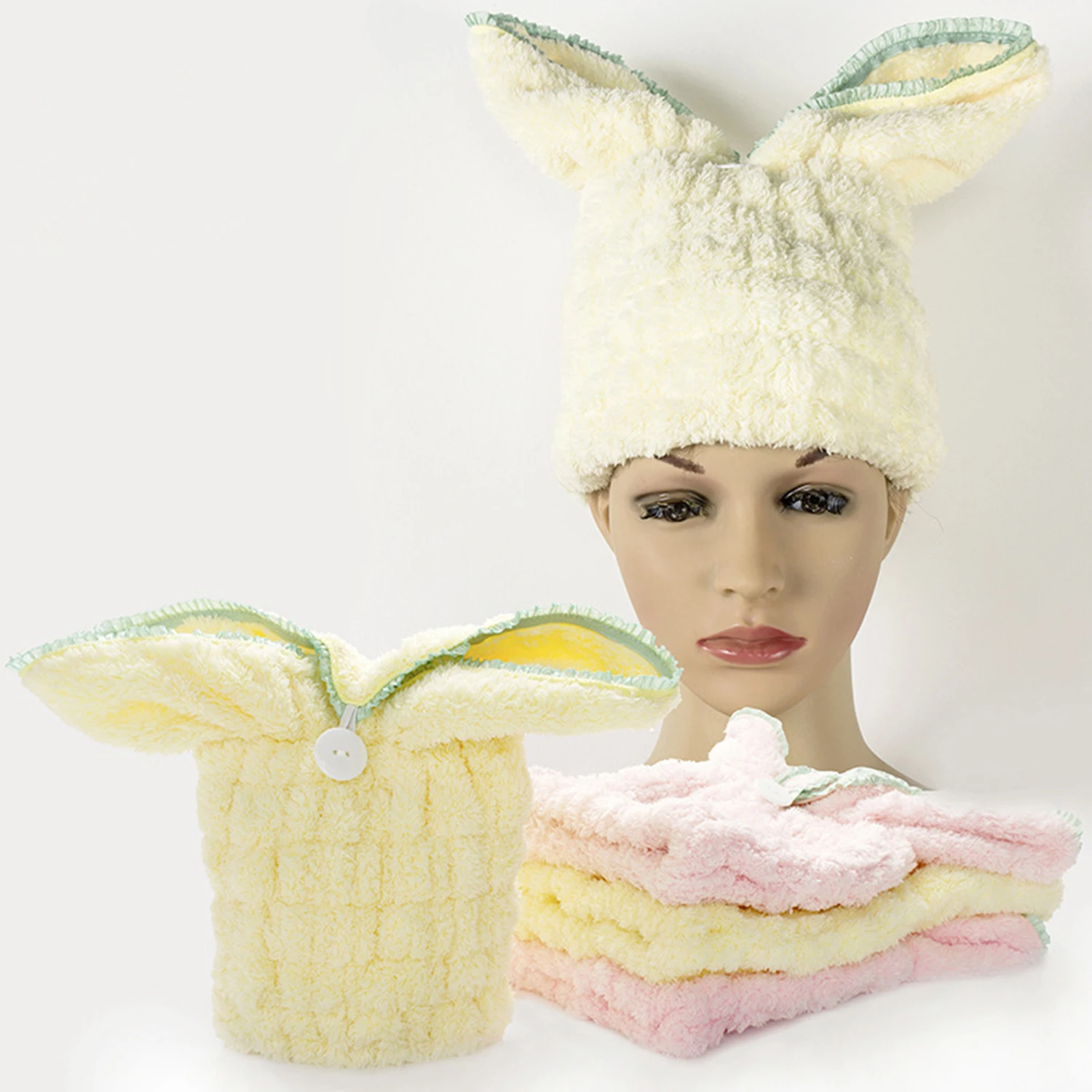 Hot Microfiber Hair Drying Hat Quick-dry Towel Cap Bath Solid Super Absorption Turban Dry | Дом и сад