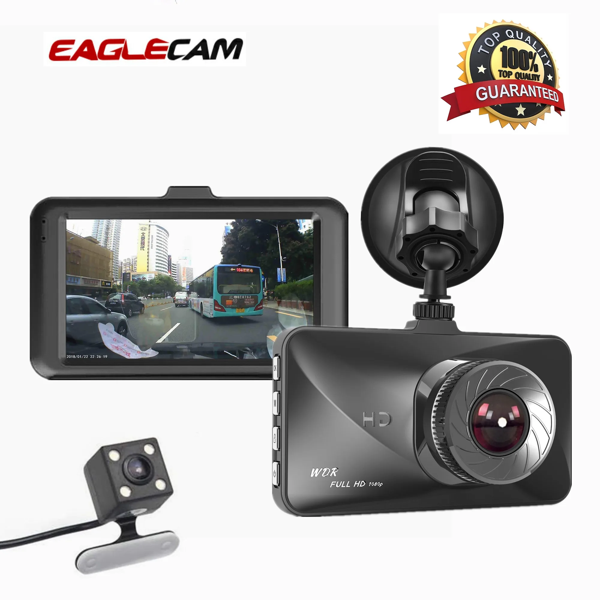 3-дюймовый Автомобильный видеорегистратор FHD 1080P регистратор с двойной камерой