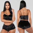 Комплект женского нижнего белья, вельветовый Топ без рукавов, шорты, 2 шт.