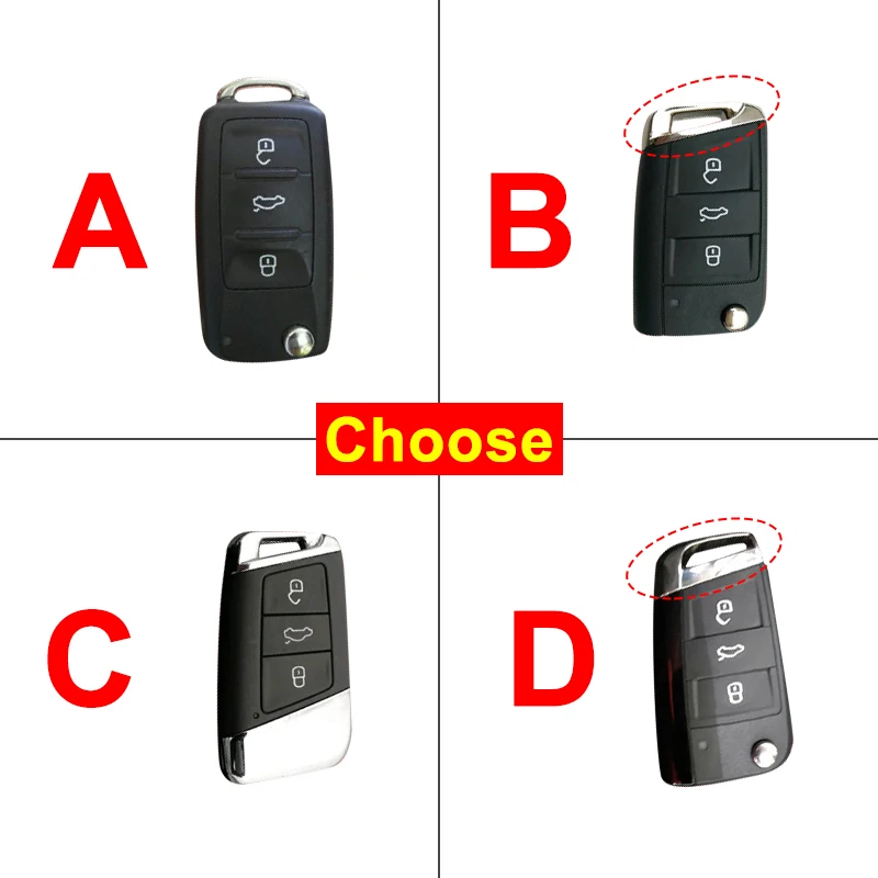 ABS plastic+Silicone Car Key Case Cover For Volkswagen VW Golf 4 5 6 7 Tiguan MK2 Polo Magotan Passat B8 Skoda Kodiaq Superb A7 |