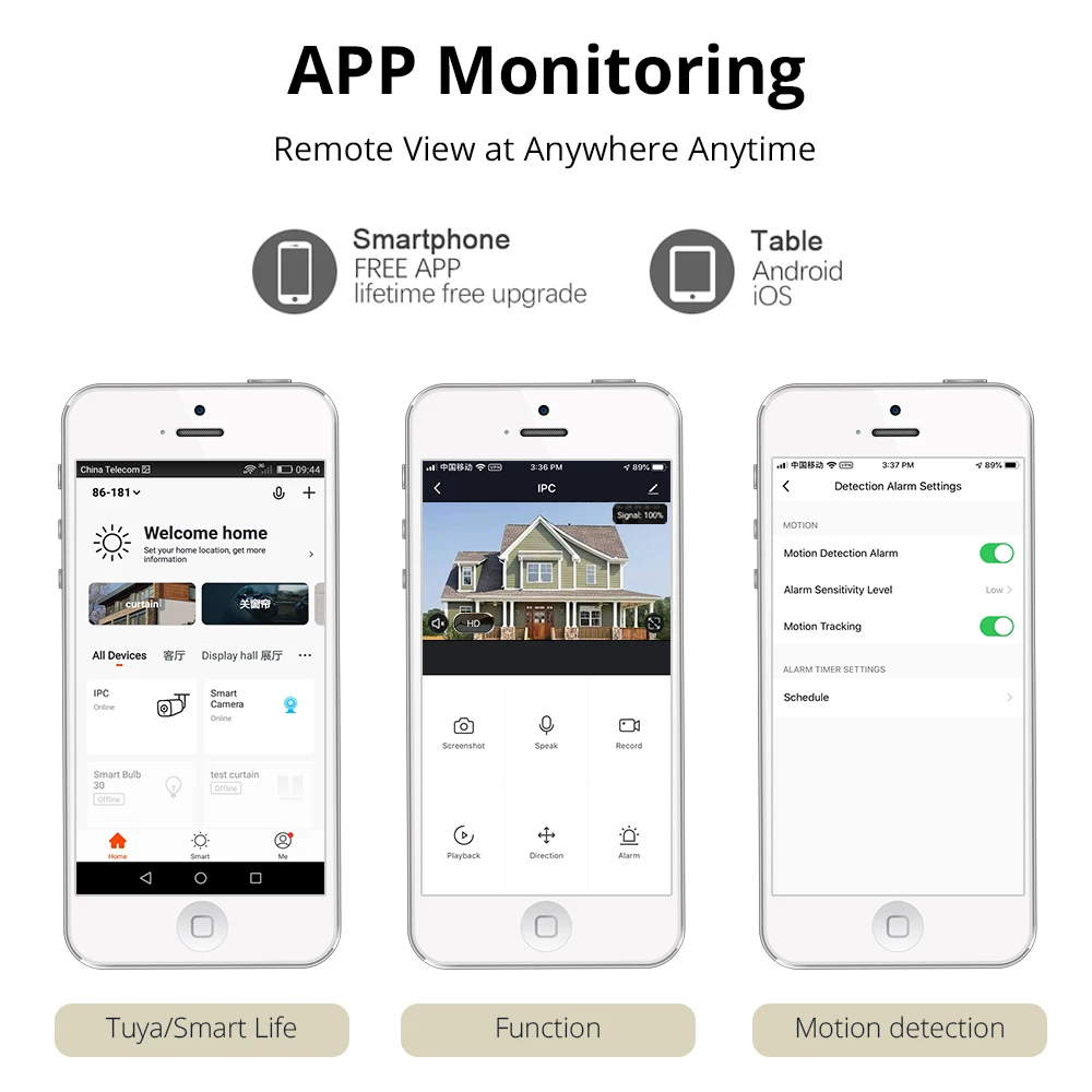 

1080P Tuya Smart Wifi Camera CCTV Surveillance Security Camera Two Way Audio Pan Tilt Night Vision WiFi Baby Monitor IP Camera