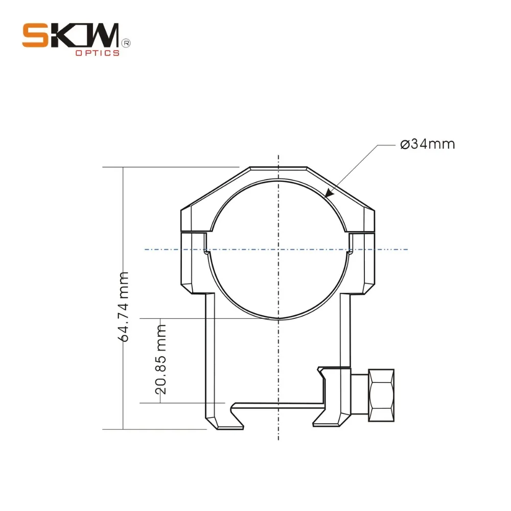 SKWGEAR Tactical 34mm scope rings RifleScope Mount Fit Picatinny Mil CNC riflescope ring