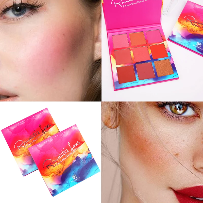 Профессиональный макияж Румяна Долгое 9 Цвета минералов порошок Ретро Face Base Bronzers