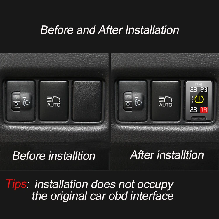 Автомобиль OBD TPMS lcd Система контроля давления в шинах режиме реального времени