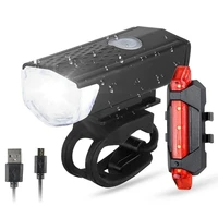 usb rechargeable bike light mtb bicycle front back rear taillight cycling safety warning light waterproof bicycle lamp flashligh