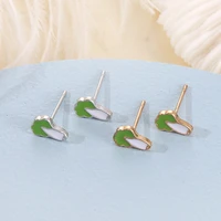 silver needle small fresh and lovely cabbage earrings womens popular oil dripping vegetable earrings