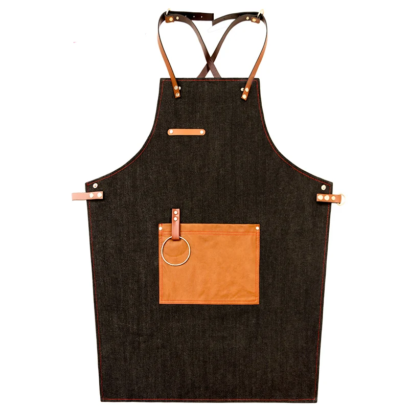 

Denim apron Korean fashion custom logo printing barista Chinese restaurant hairdresser overalls painting men and women