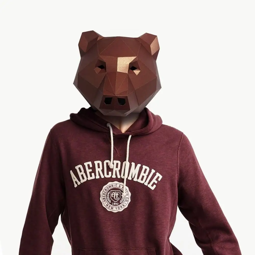 Бумажная маска 3d черный медведь костюм косплей своими руками бумажная рукоделие