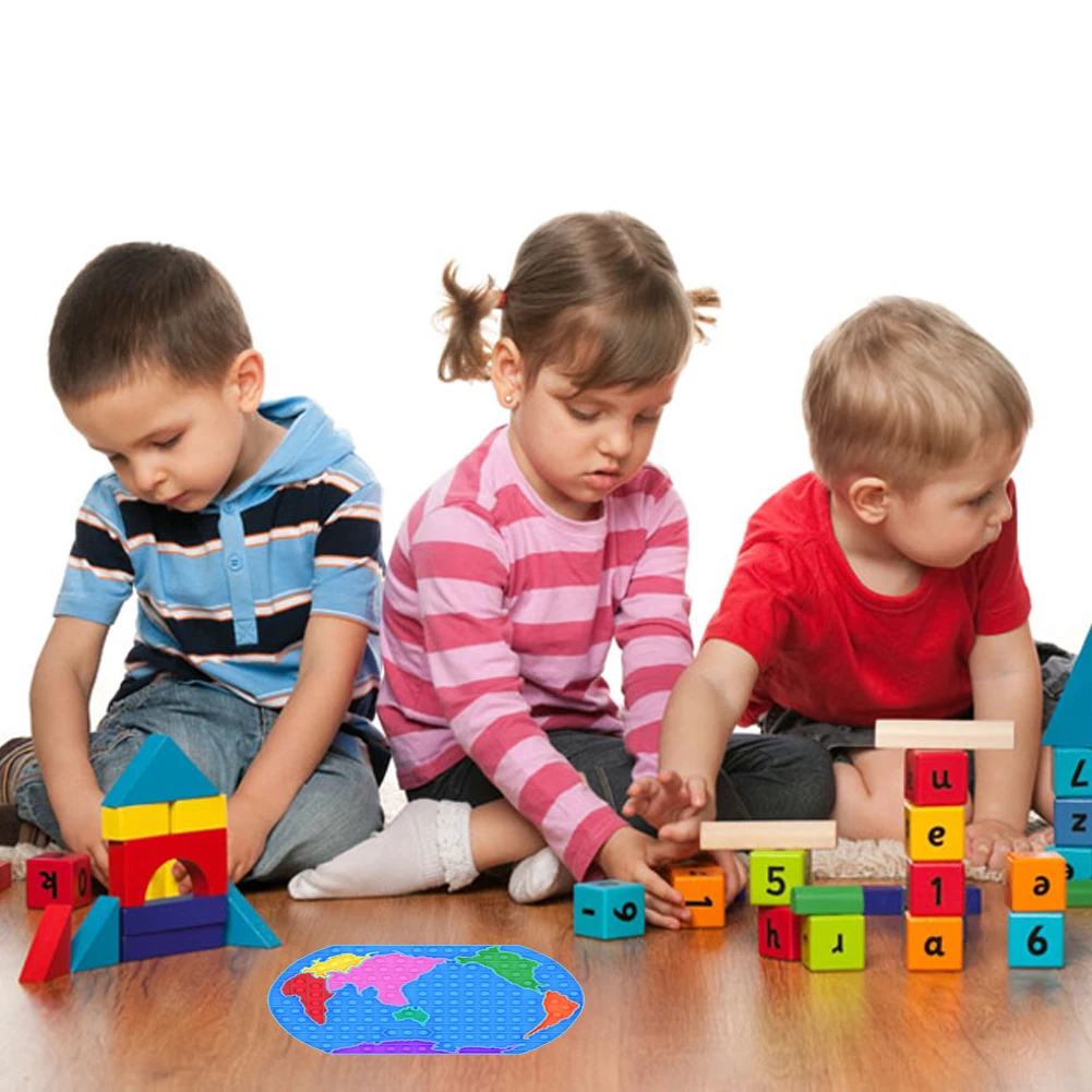 

World Map Push Bubble Fidget Sensory Toy Stress Reliever Toy Gift for Children ADHD and Special Needs Decompression Toy