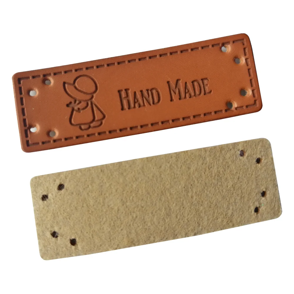 Этикетки ручной работы из искусственной кожи для милых девочек корейские ярлыки