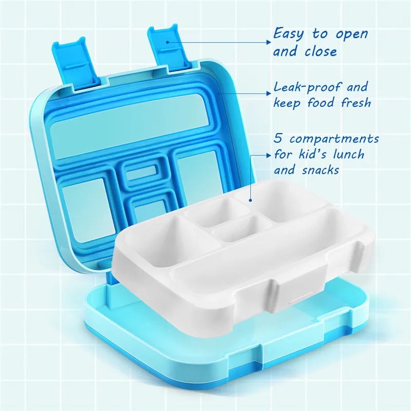 Детская столовая утварь для кормления BPA бесплатная коробка с отделениями